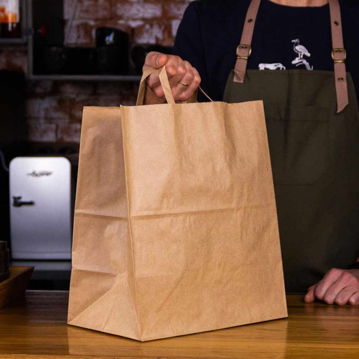 Крафт пакеты с ручкой