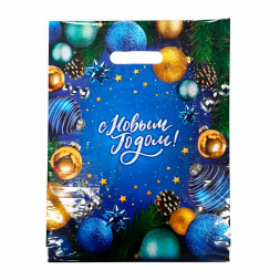 Пакет вырубной ПВД С Новым годом 31*40см 60 мкм 50шт